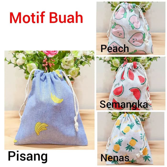 Pouch Serut / Serbaguna / Souvenir / Motif Buah