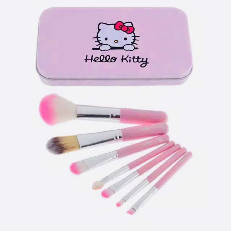 SET LENGKAP KUAS MAKE UP BRUSH CASE HELLO KITTY