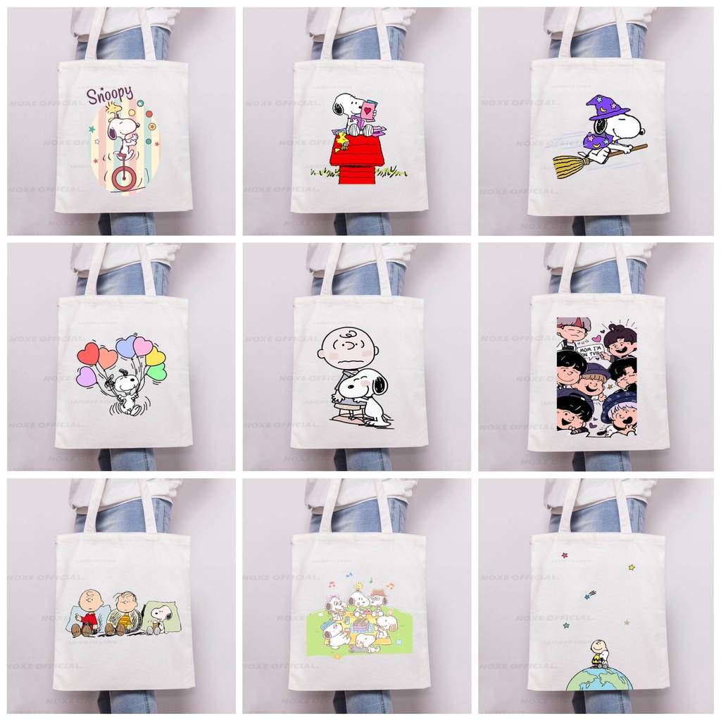 TOTEBAG KANVAS KARTUN SNOPPY PEANUTS