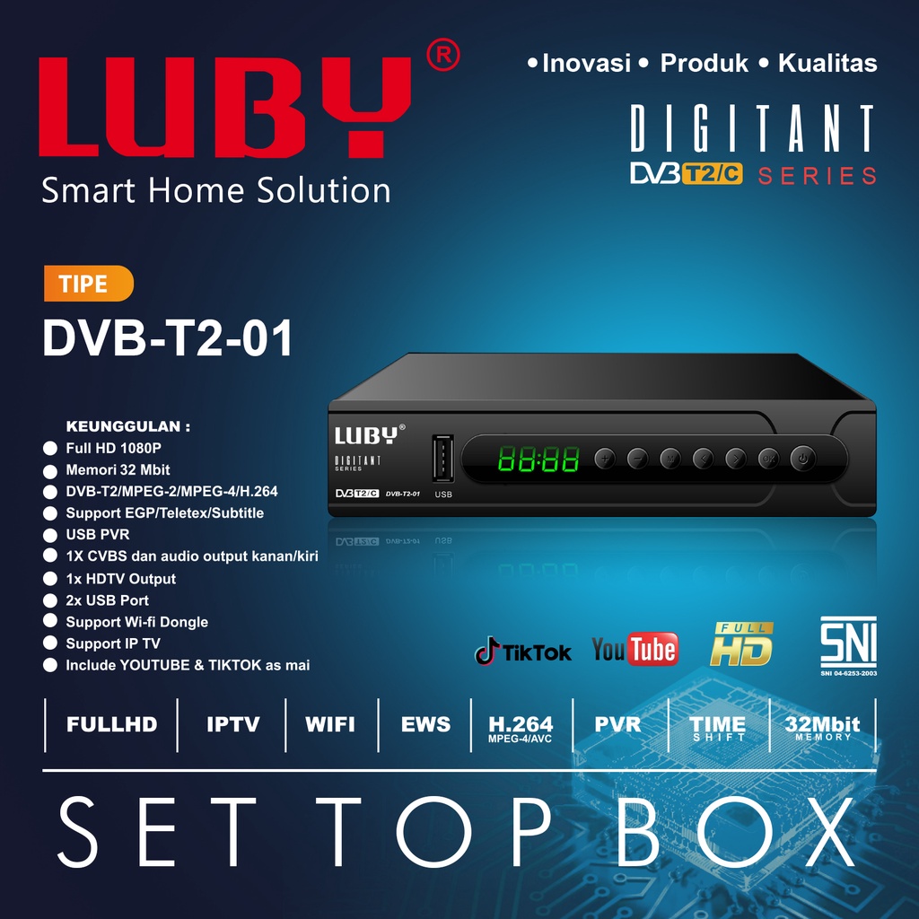 Jual Set Top Box Luby Receiver TV STB Digital DVBT201 Full HD SNI