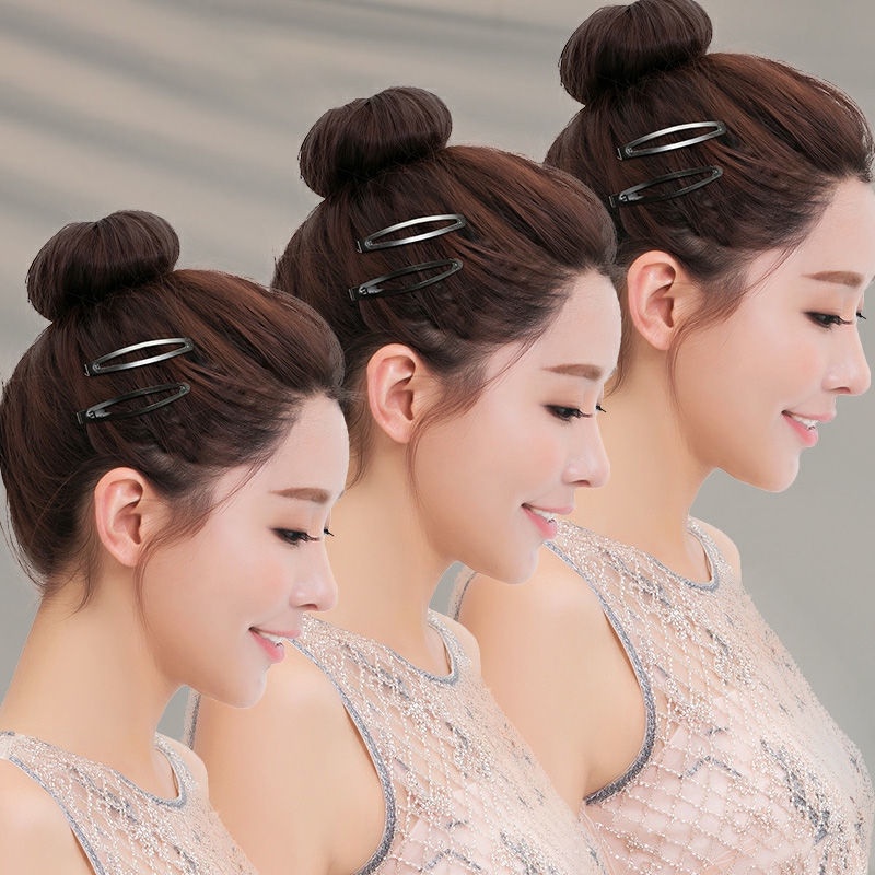 6 / 12pcs Jepit Rambut Bahan Metal Warna Hitam Gaya Korea Untuk Wanita