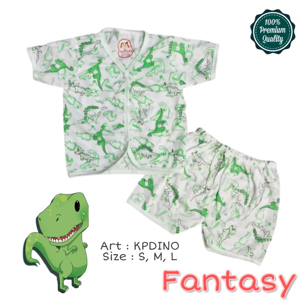 Stelan Baju Anak Pendek Kancing 0 - 2 Tahun / Baju Tidur Anak / Piyama Anak Katun