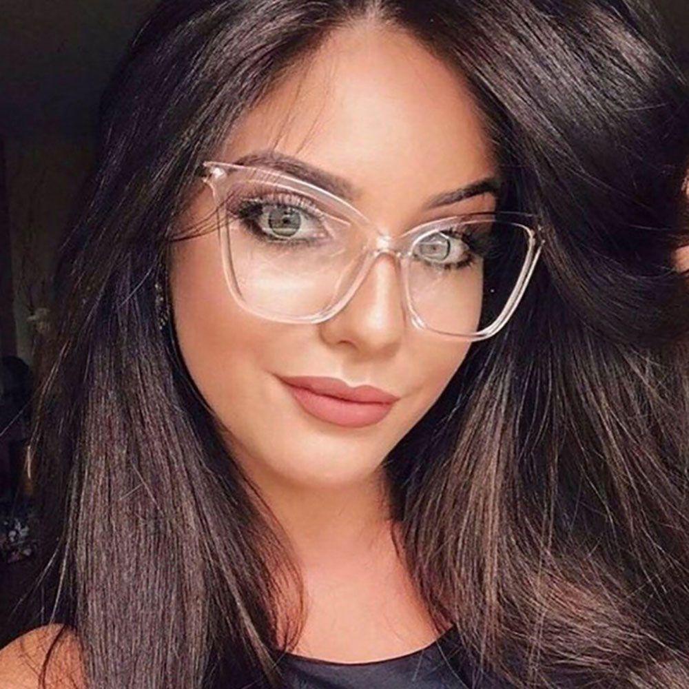 Mxbeauty Kacamata Cat Eye Spectacles Lensa Bening Transparan Kacamata Wanita Anti Blue Light Pria Eyeglasses Optical Glasses