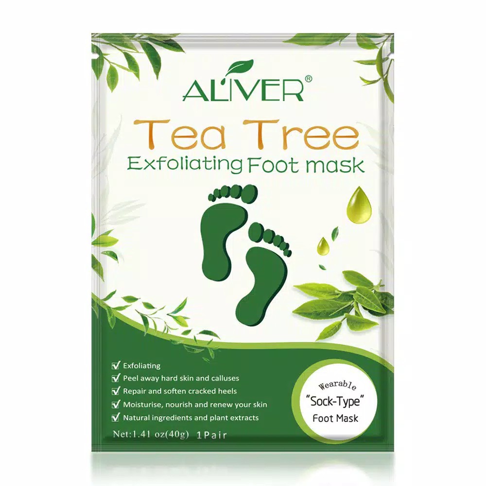 ALIVER Foot Mask Exfoliating Foot Care Ginseng Coconut Milk Tea Tree Masker Kaki