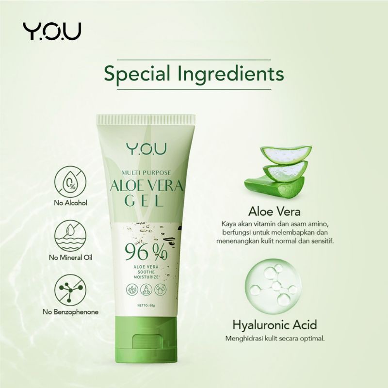 YOU Multi Purpose Aloe Vera Gel 96% 60GR