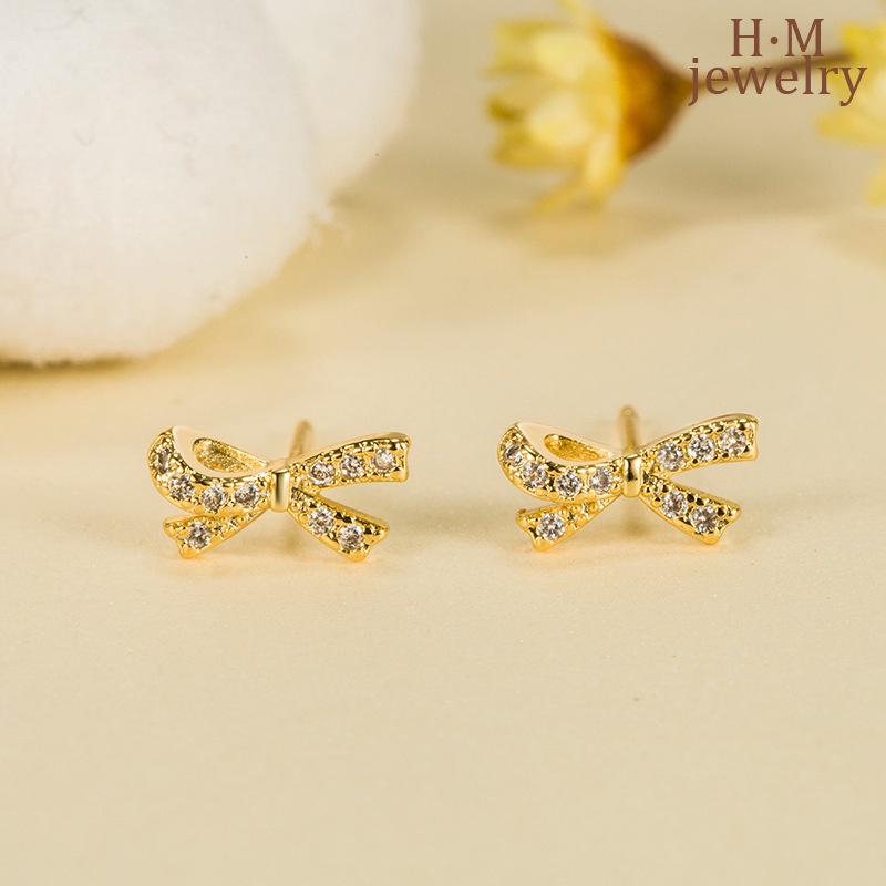 2022 Anting Tusuk Bentuk Hati Aksen Berlian Imitasi Untuk Wanita