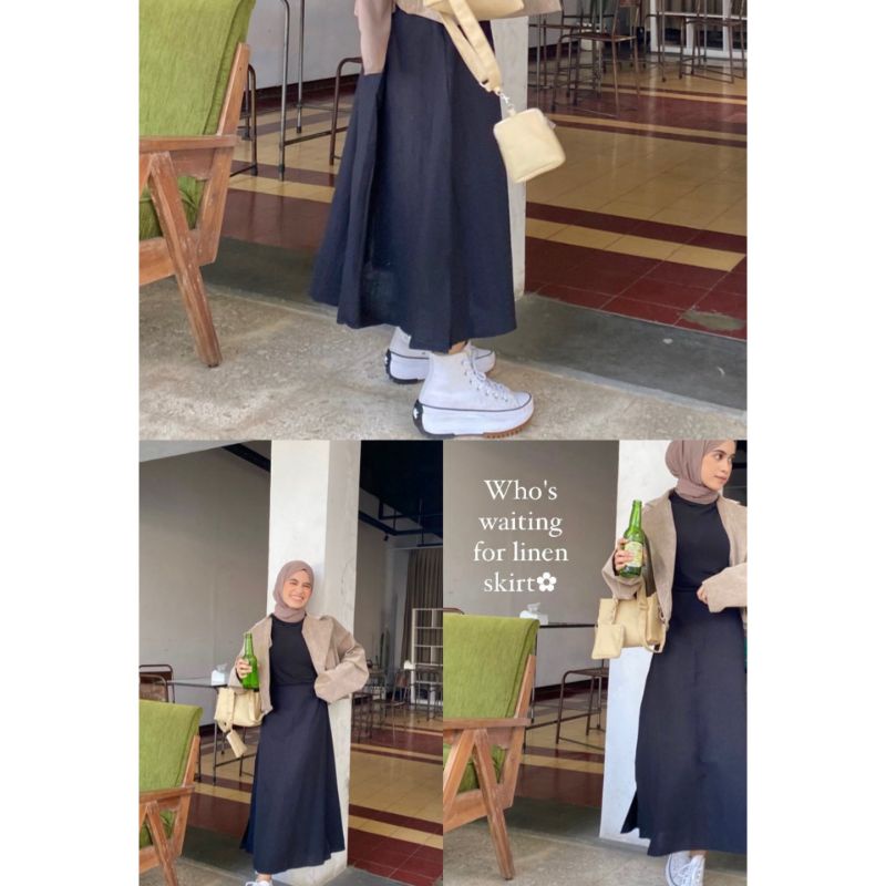Fiona skirt | skirt panjang | skirt midi | rok linen panjang | skirt linen panjang | rok panjang