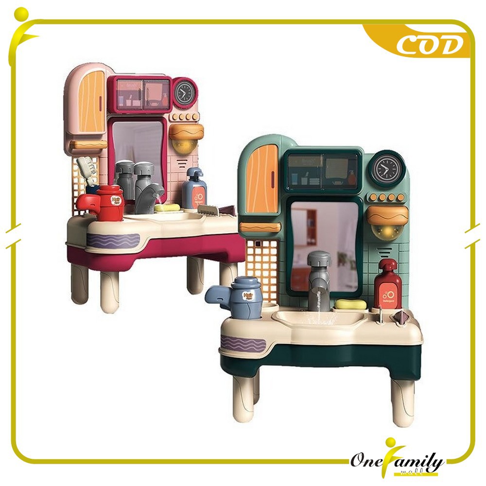 ONE-M31 M109 Mainan Anak Kitchen Sink Tempat Cuci Piring Set Mainan Kran Air Wastafel BISA KELUAR AI-Wastafel 910