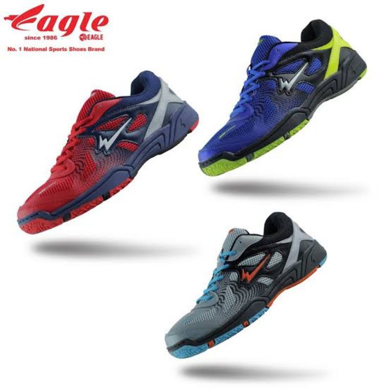 Eagle Sepatu Badminton Moonlight Red/Blue/Grey