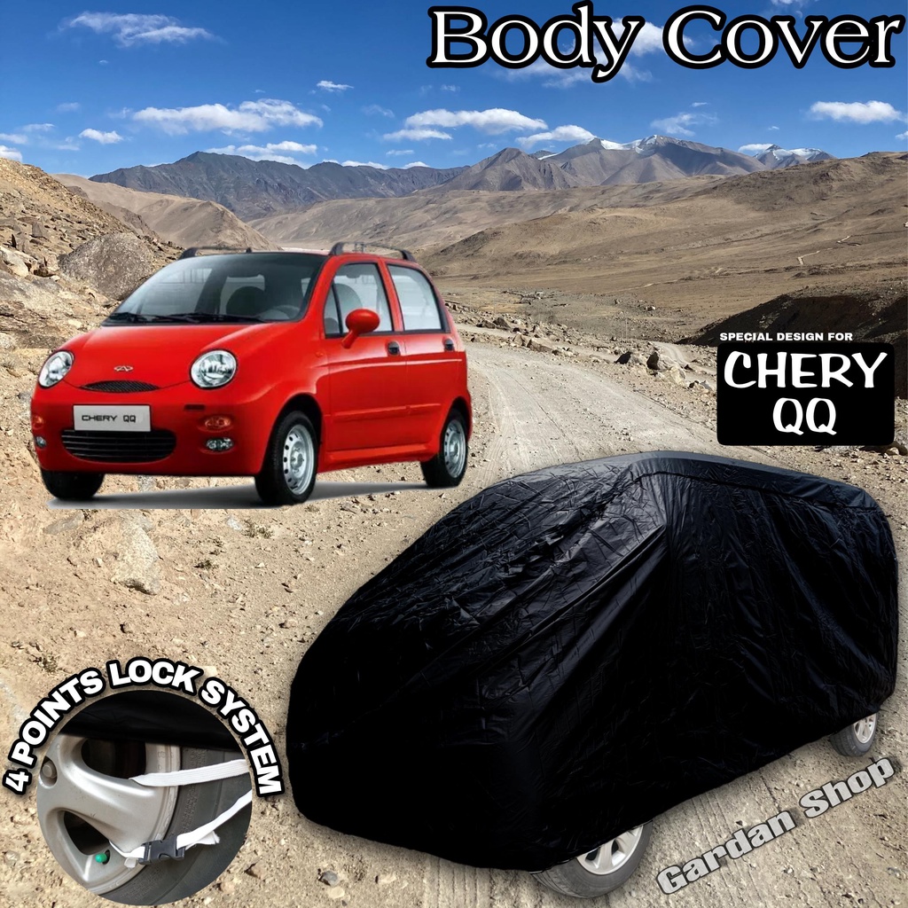 Sarung Mobil CHERY QQ Hitam POLOS Body Cover Chery Qq Full Black