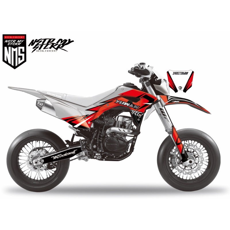 decal crf kombinasi merah hologram