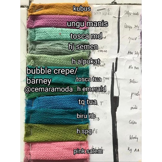 Kain Bubble Crepe / Bubble Pop PER 0.5M / Barney / Burney / Kain Pasir / Kulit Jeruk / Chiffon Bubble