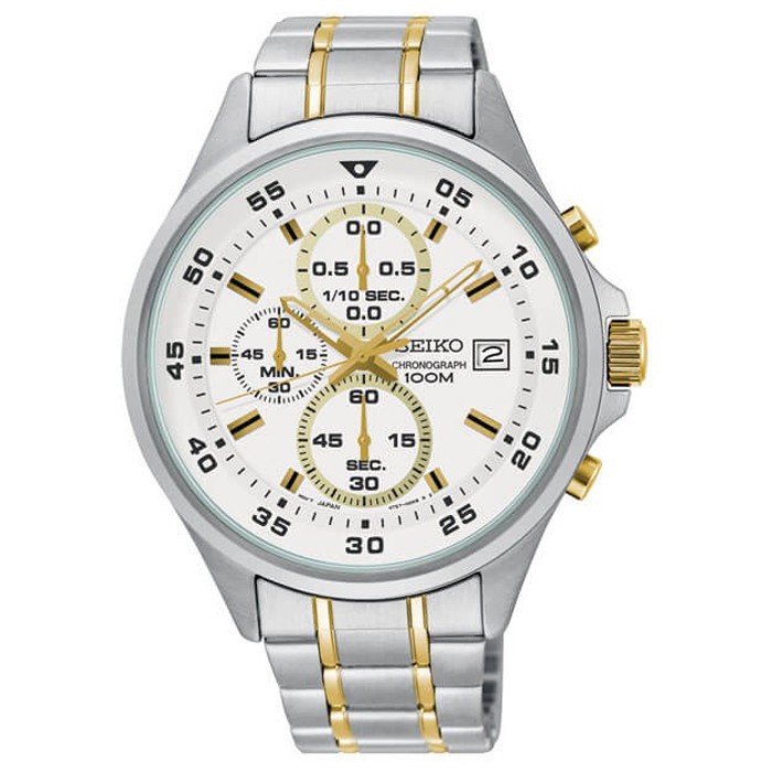 Seiko Quartz SKS629P1 Chronograph Two Tone - Jam Tangan Pria SKS629