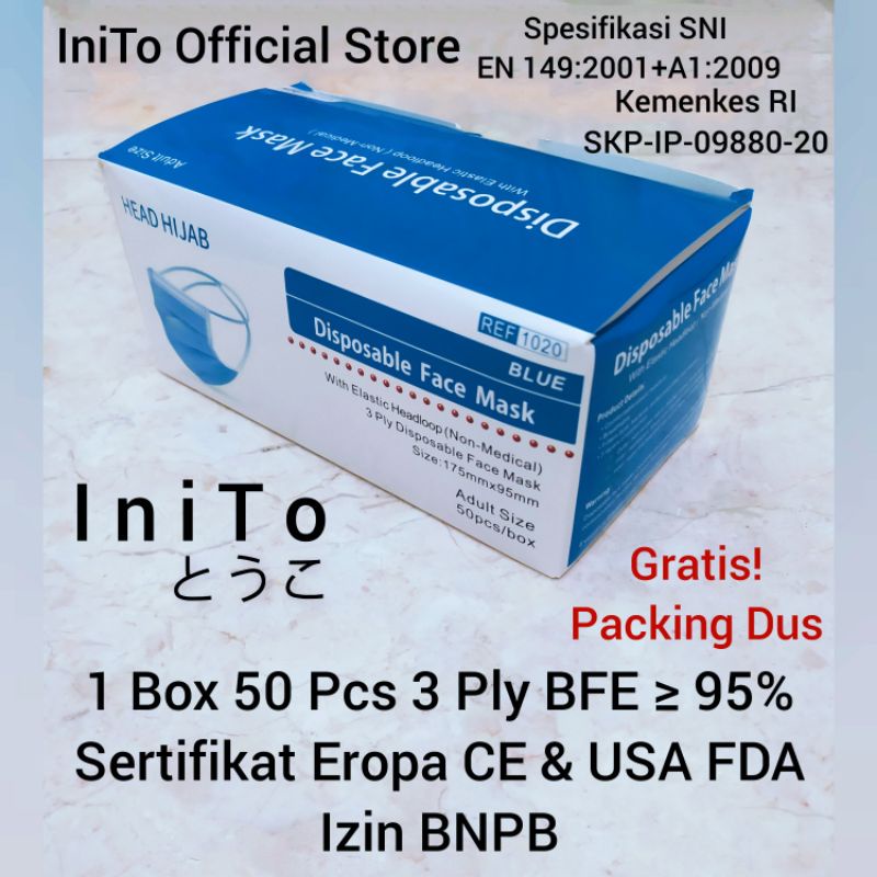 Masker Hijab 3Ply 3 Ply Masker Disposable Masker Headloop Masker 3 Ply Masker 3Ply Masker Hijab