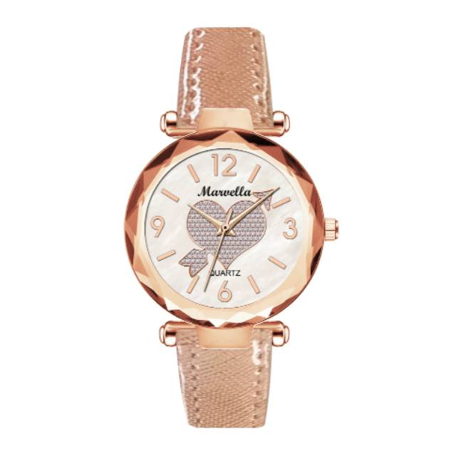 JAM TANGAN - MARVELLA WANITA KULIT - JAM TANGAN STYLISH - JAM TANGAN ROSEGOLD  MV 6589