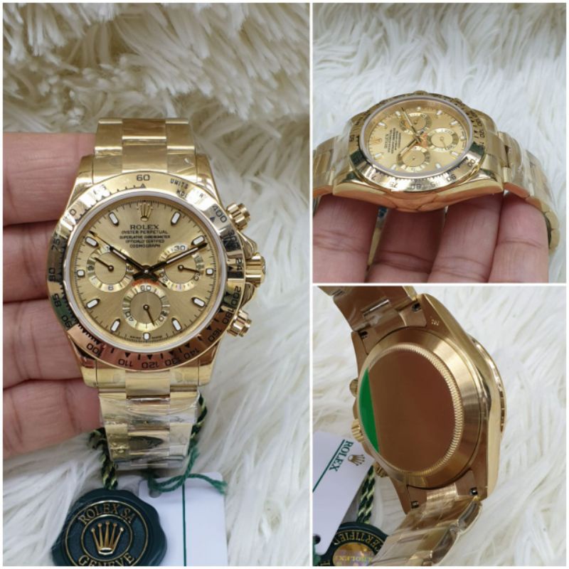 Jam Tangan Pria Rolex Daytona Cosmograph Full Gold Automatic Swiss Noob 1:1 Best Clone