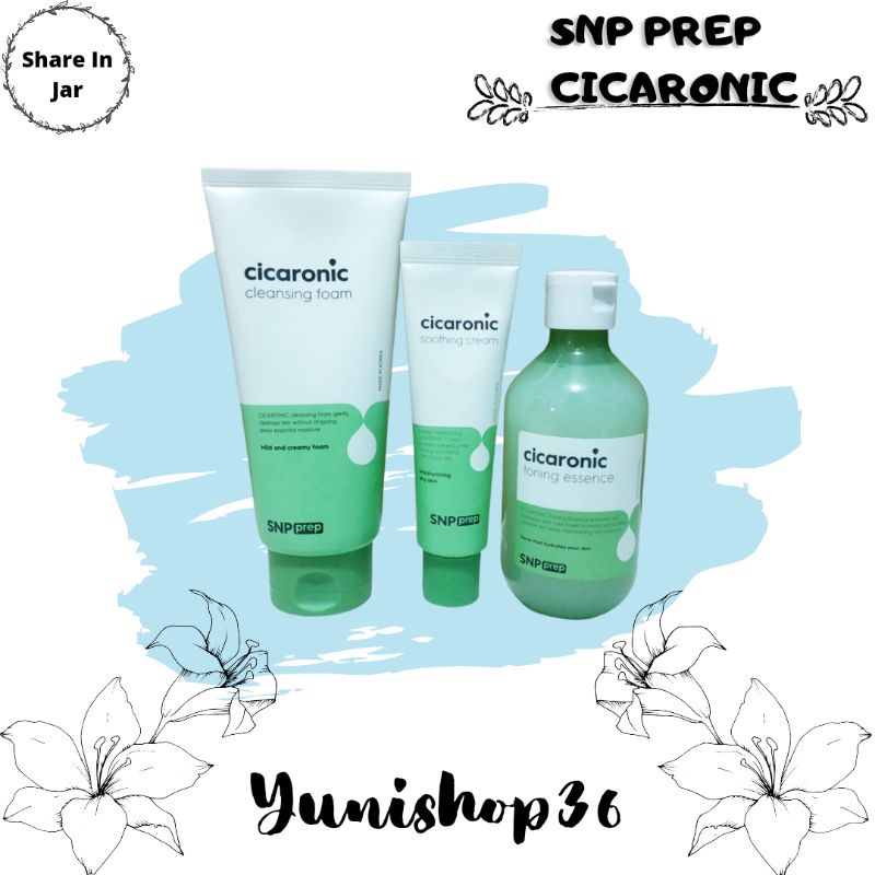 [SHARE IN] SNP Prep Cicaronic Cleansing Foam Soothing Cream Toning Essence