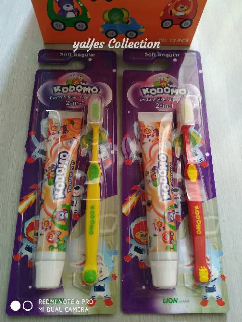 pasta sikat gigi anak 2 in 1 toothpaste tooth paste kodomo for kids kid rasa buah soft lembut hadiah