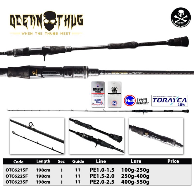 Joran BONE Ocean Thug Overhead Jigging Rod OTC62