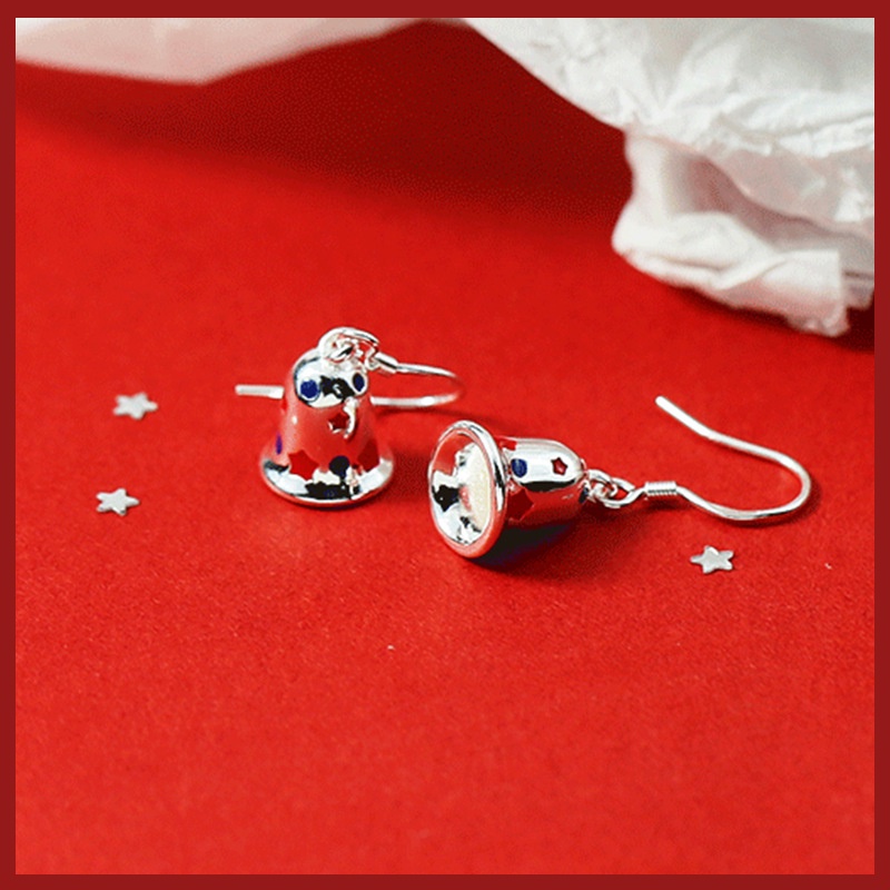 Anting Tusuk Sterling Silver 925 Model Lonceng Natal Untuk Wanita