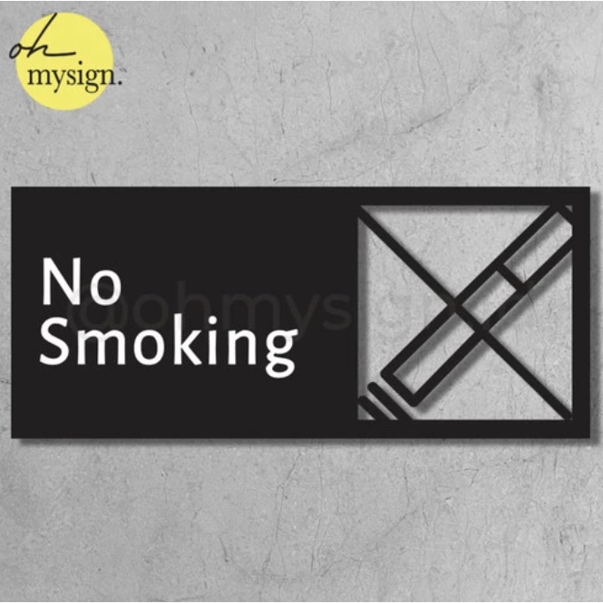 No Smoking Sign Akrilik Acrylic Sign Ruang No Smoking