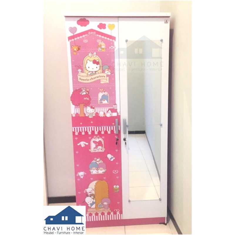 Lemari pakaian lemari baju karakter anak kitty / pony / avenger / princess lemari olympic