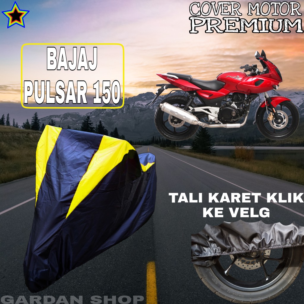 Sarung Motor BAJAJ PULSAR 150 Hitam Kuning Penutup Pelindung Motor Bajaj Pulsar PREMIUM