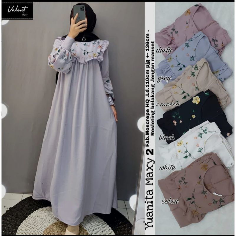 YUANITA MAXI BORDIR/BAJU MUSLIM WANITA TERBARU