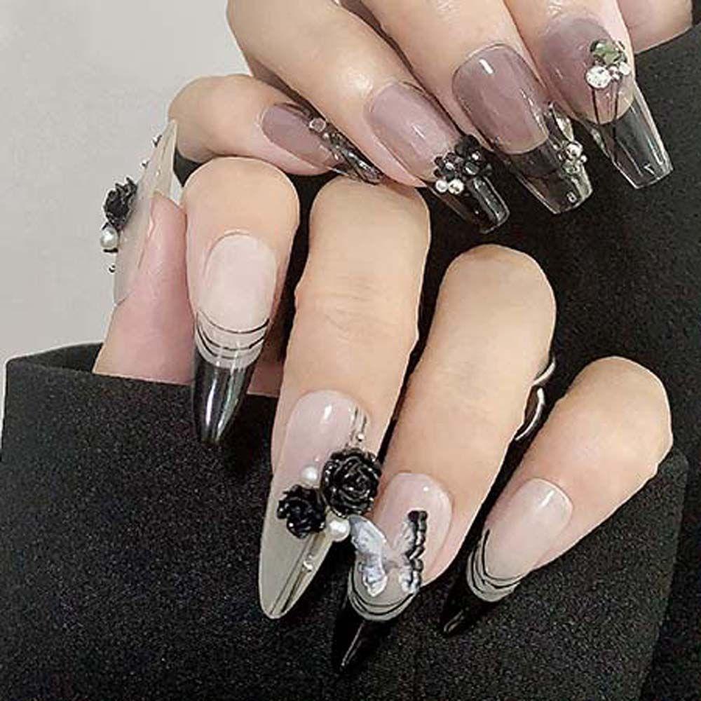 AUGUSTINA Agustina Camellia Dekorasi Kuku Fashion Jepang 3D Perhiasan Kuku Manikur Aksesoris Mutiara Hiasan Kuku Butterfly Nail Drills