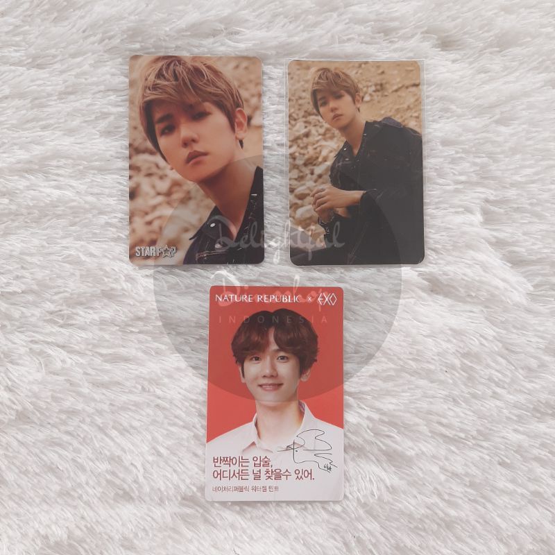 (READY STOCK) EXO BAEKHYUN BBH PHOTOCARD PC AR STARPOP TEMPO CHARACTER POUCH NATREP LIPTINT