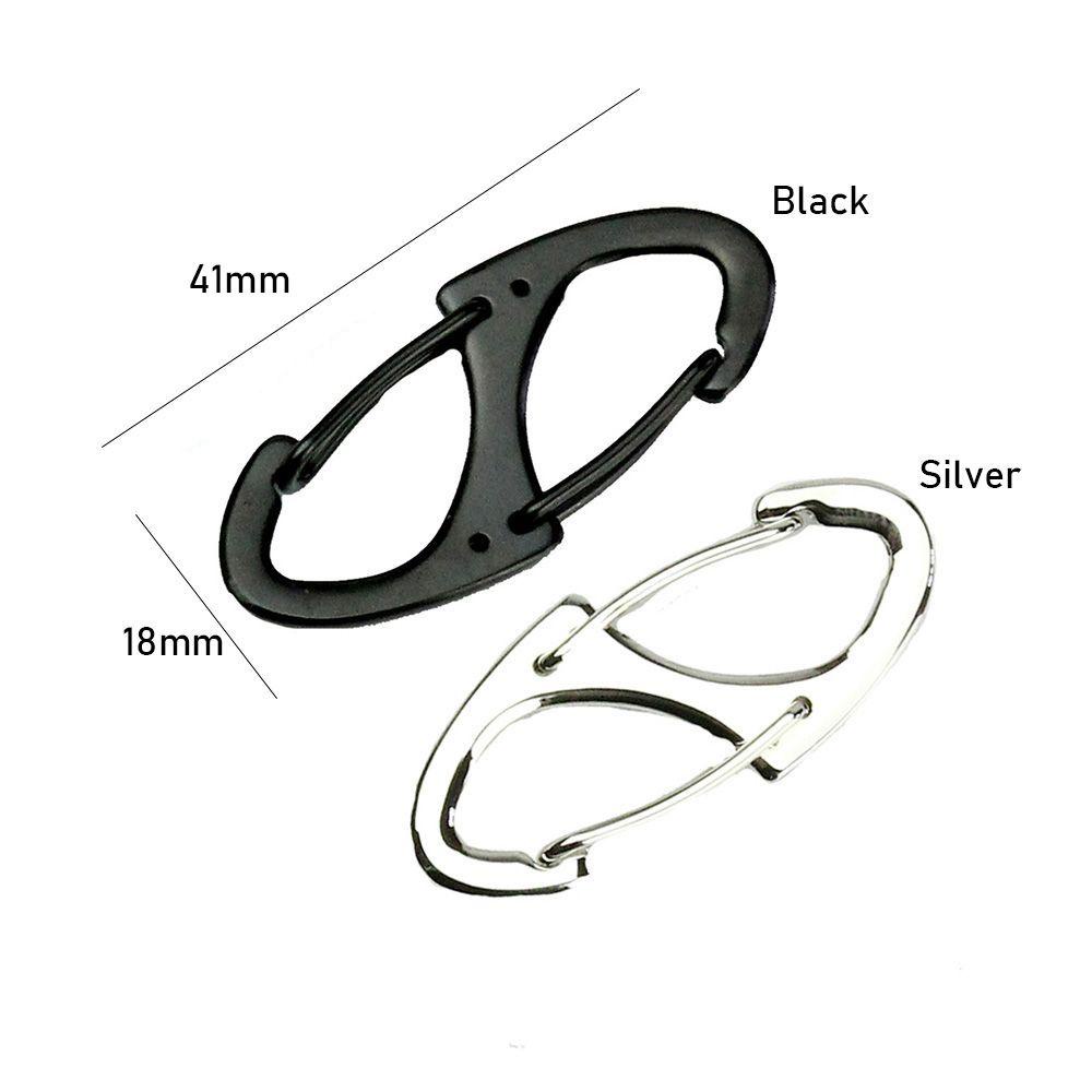 Nanas1per2 /2 /3 /5 /10pcs Carabiner Metal Mini Camping Hiking Outdoor EDC Alat Gantungan Kunci Ring