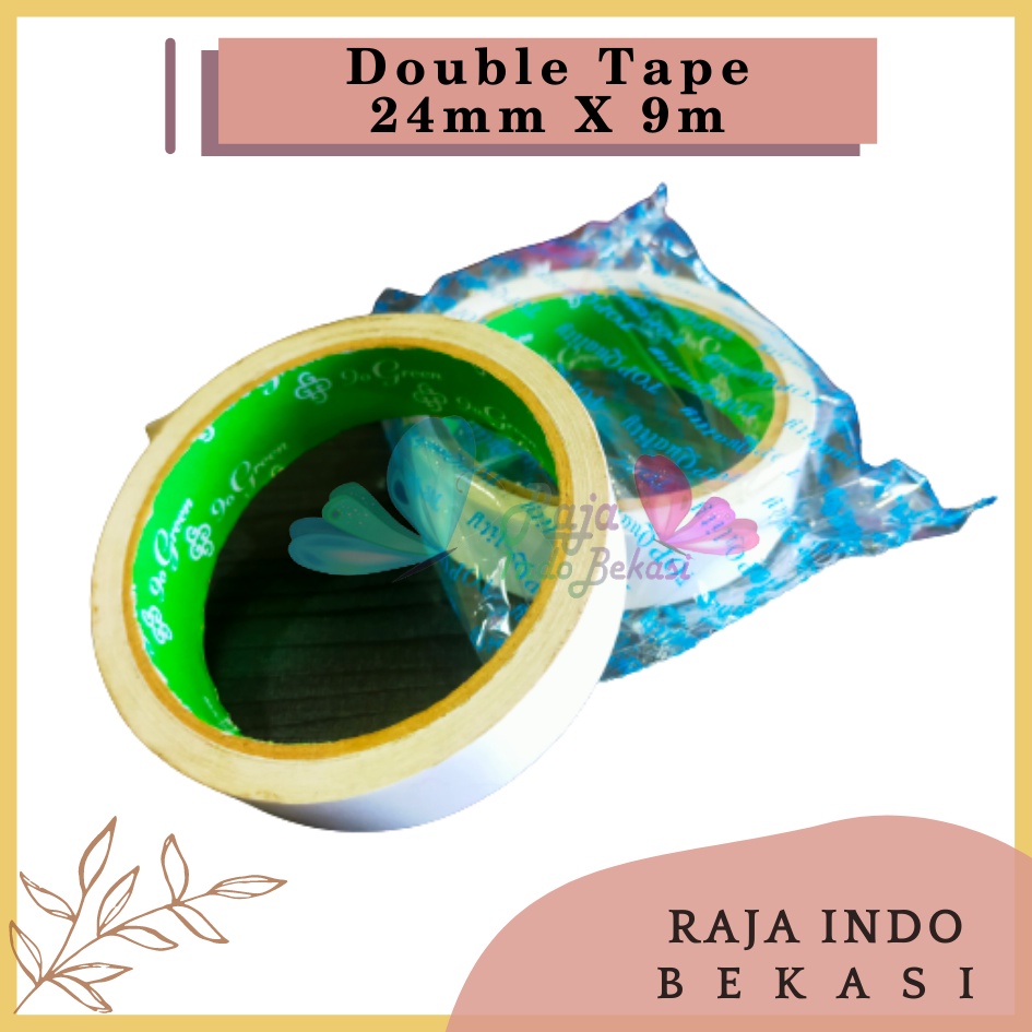 Double Tape Bening 24 mm x 9 meter Perekat 2 Sisi