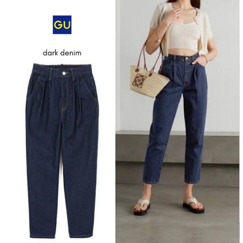 Celana cewek jeans cewek baggy pants jeans cewek - Gu Uniqlo baggy boyfriend jeans Original cewek