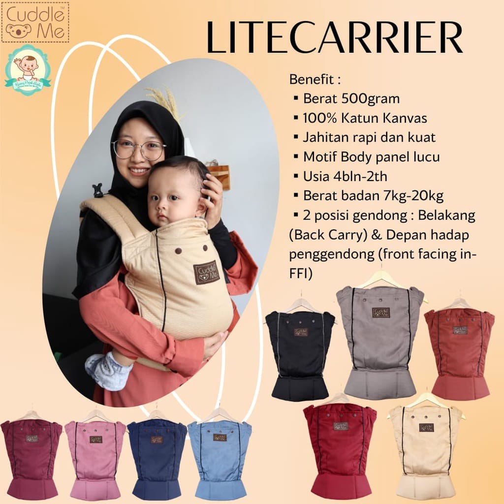 ⁣CuddleMe Lite Carrier Solid Polos