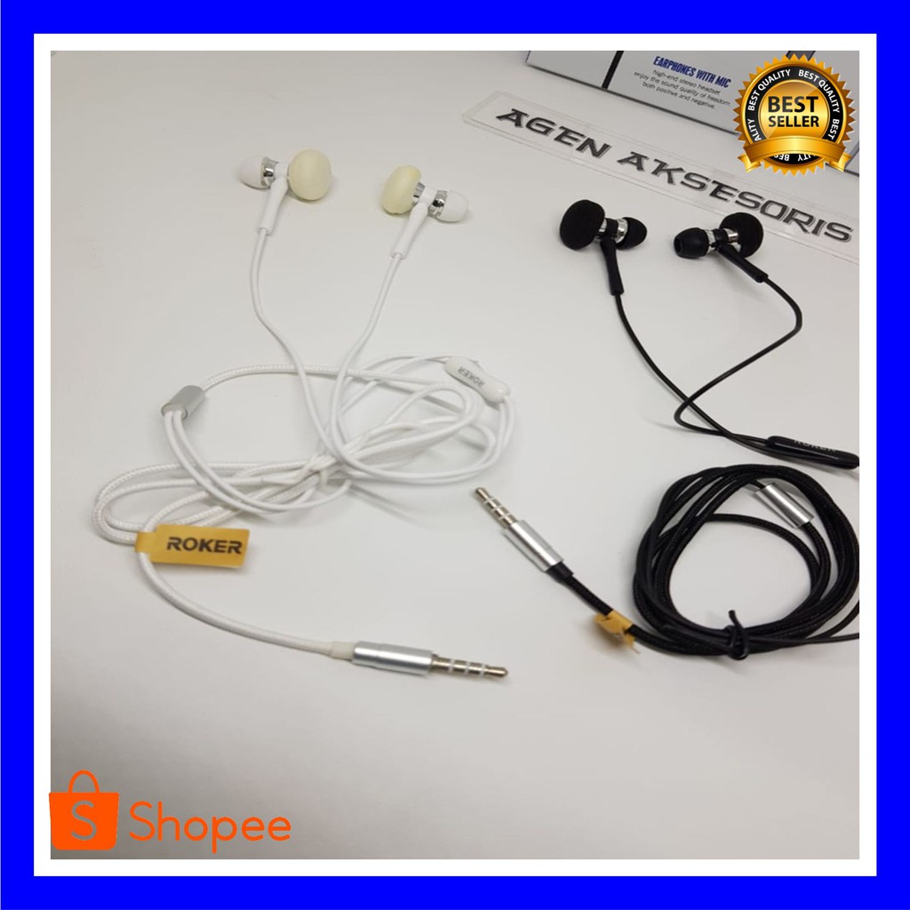 GROSIR TERMURAH Handsfree ROKER DOUBLE SHOT RK33K Headset 2 Big Bass In Ear Earphones