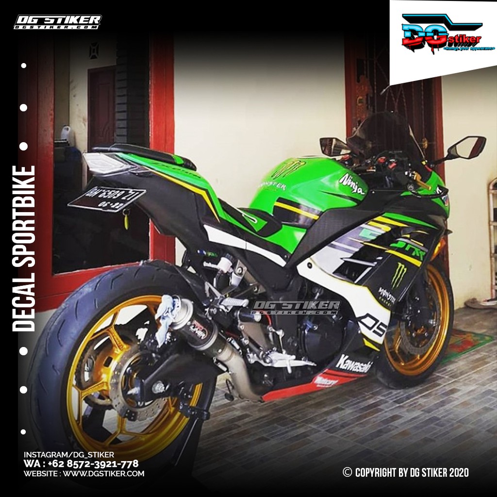 New Design Decal Striping Ninja 250 Fi Hijau 2018 DG Stiker