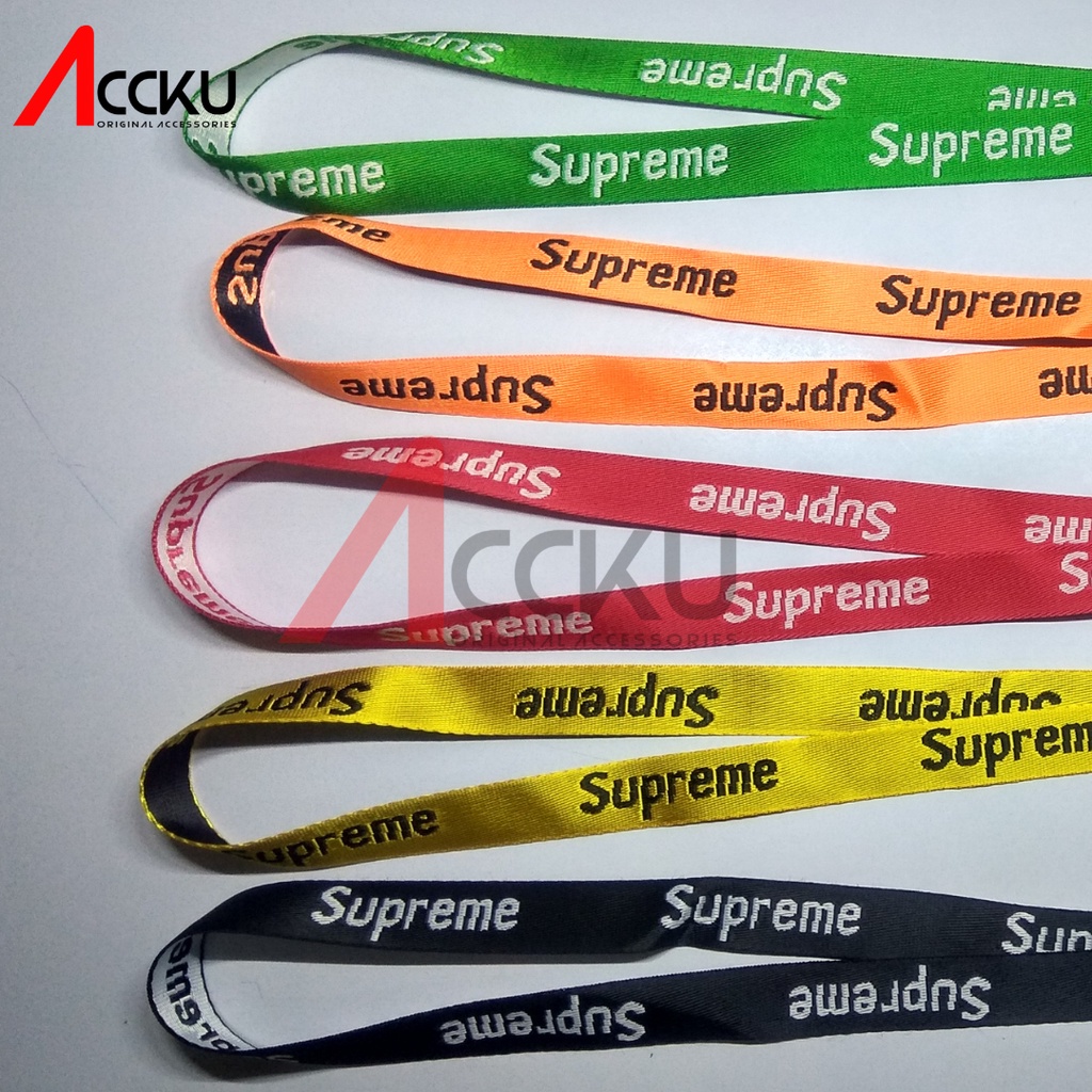 [ Supreme ] Tali / Tali Gantungan Handphone Tali Lanyard Handphone Gantungan HP Tali HP Tali Handphone Tali Gantungan Kunci Tali Gantungan Kartu Bisa Gantung di Leher Tali Hp Model Kalung Tali Gantungan Lanyard Supreme Strap Tali Gantungan