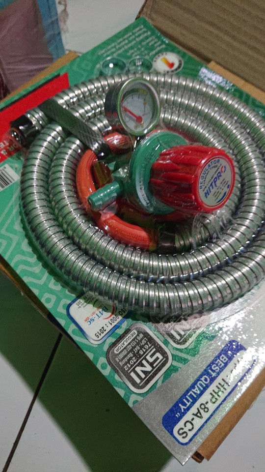Paket Selang Regulator High Pressure Hitpro Dengan Meteran (regulator Tekanan Tinggi Hitpro) 8a-cs