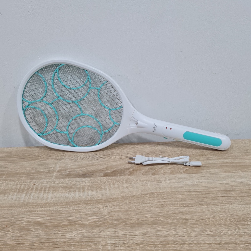 Raket Nyamuk Luby tipe L-3826A 3881 3882 3883 Baterai Cas LED lampu Rechargeable Mosquito Electric Swatter