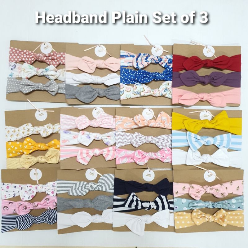 Headband Plain 3pcs Set