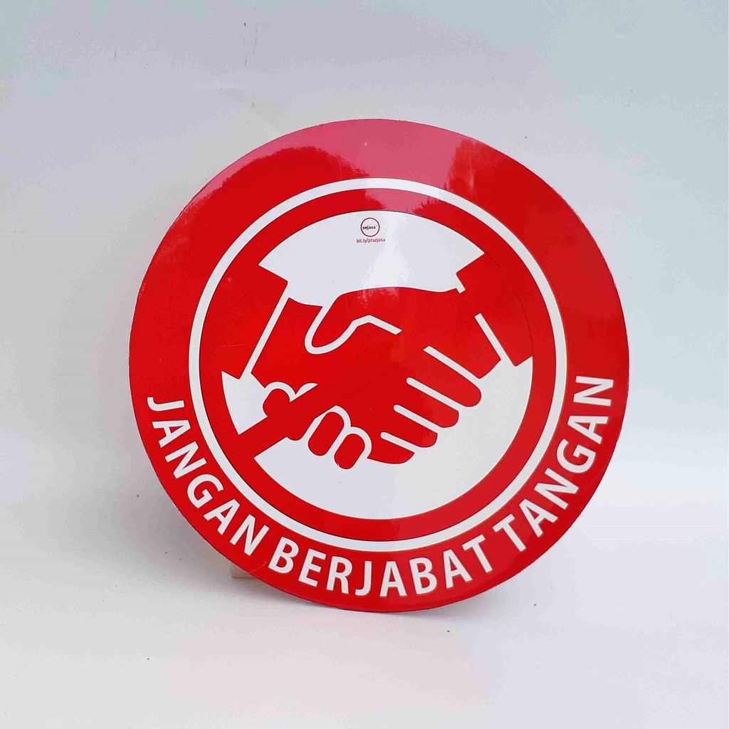 

Stiker Waterproof Jangan Salaman, Dilarang Jabat Tangan - Stiker LAMINASI GLOSSY