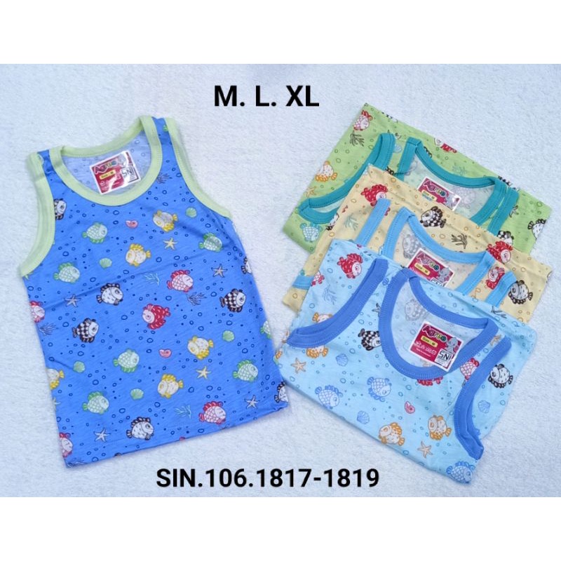 3PCS Singlet Anak Agreekids / singlet santai / Pakaian Dalam Anak /  Singlet Kaos / Kaos Kutang Anak