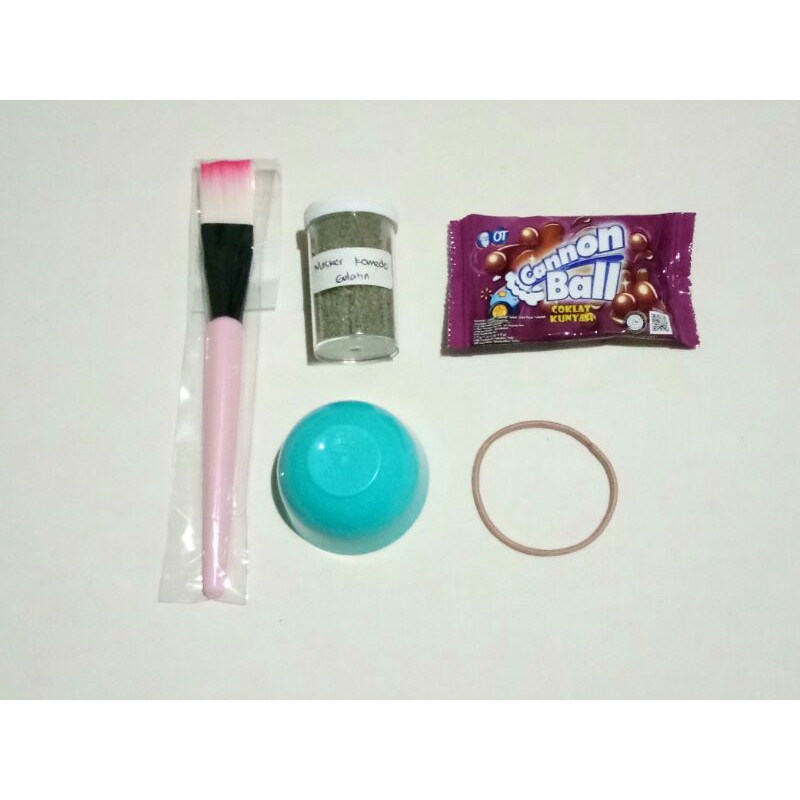 Masker komedo Gelatin tulang sapi/halal/bpom/setkuas+mangkok/