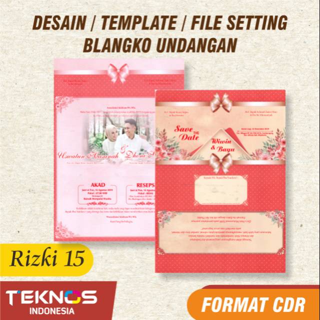TEMPLATE UNDANGAN PERNIKAHAN - DESAIN UNDANGAN BLANKO RIZKI 15