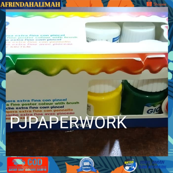 

[TERBARU] Cat Poster - School Paint 25 Ml Giotto 1 Set Isi 12 Promo Free Kuas