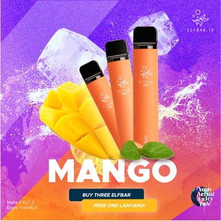 ELFBAR  ELF BAR 1500 Mango Disposable Pod / Disposable Vape / Vape Sekali Pakai