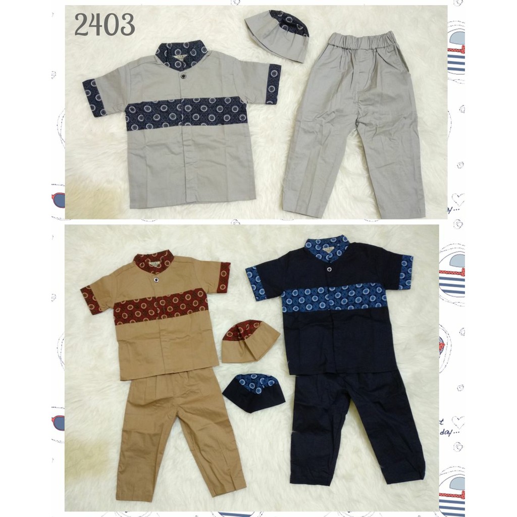 Promo baju koko baju muslim cowok gamis pria model terbaru RNDK 003 Murah Grosir Dewasa Anak  V1E2