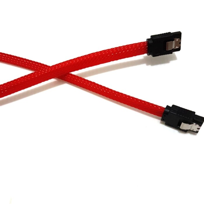 Kabel Sata Data 3 sleeved lurus Merah Red 6gpbs hdd ssd cable harddisk