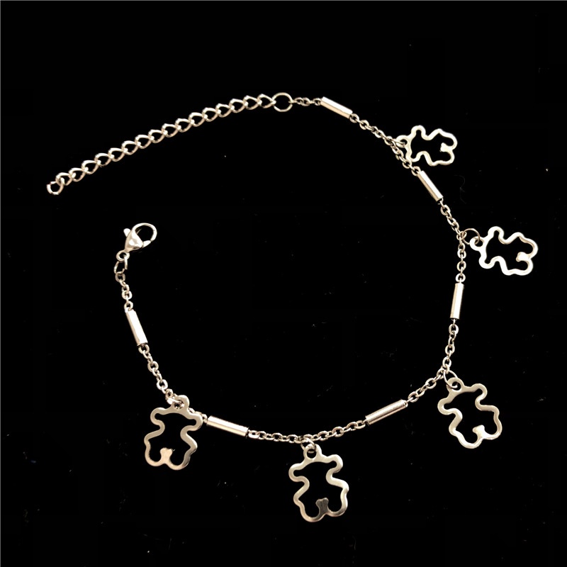 Gelang Model hollow out Bahan stainless steel Gaya retro Untuk Anak Laki-Laki Dan Perempuan