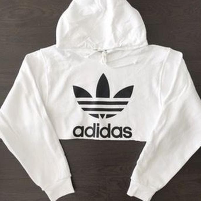 FASHION WANITA !! JAKET CROP/SWEATER/HOODIE CROP ADIDAS {PRODUK TERBARU}